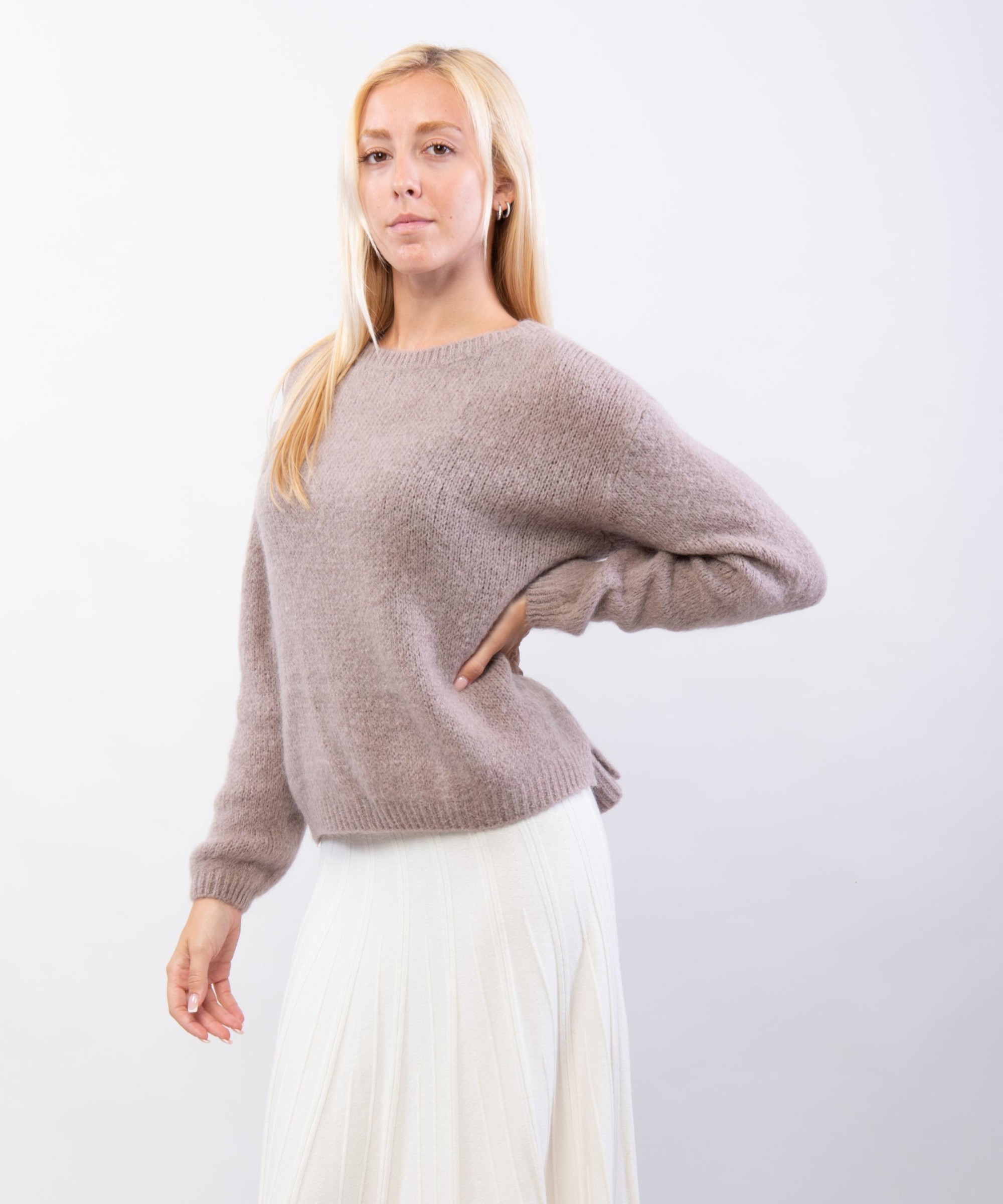 Maglione Misto Mohair Con scollo tondo