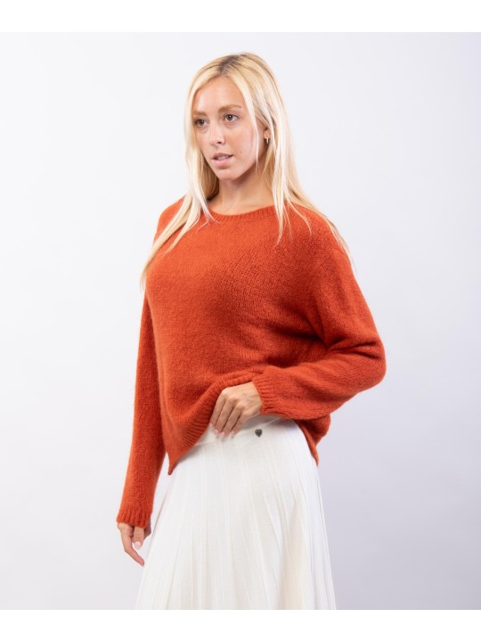 Maglione Misto Mohair Con scollo tondo
