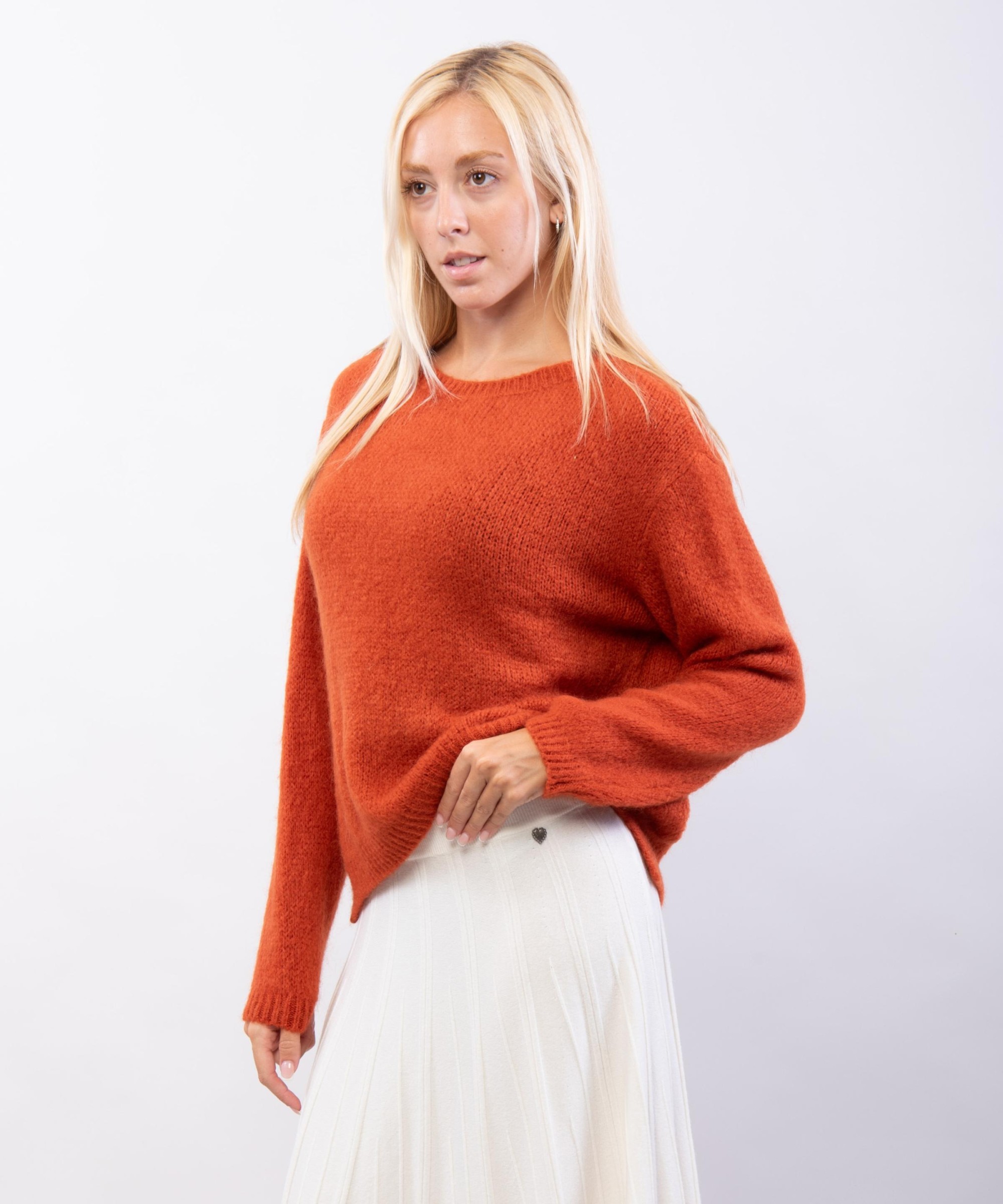 Maglione Misto Mohair Con scollo tondo