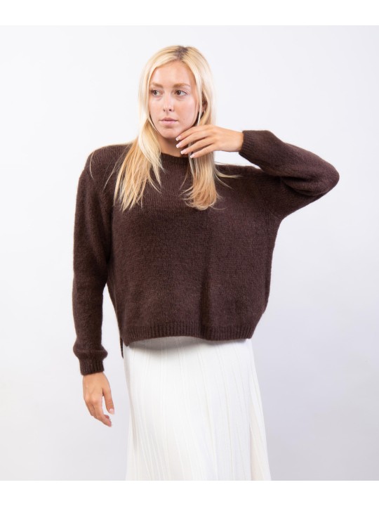 Maglione Misto Mohair Con scollo tondo