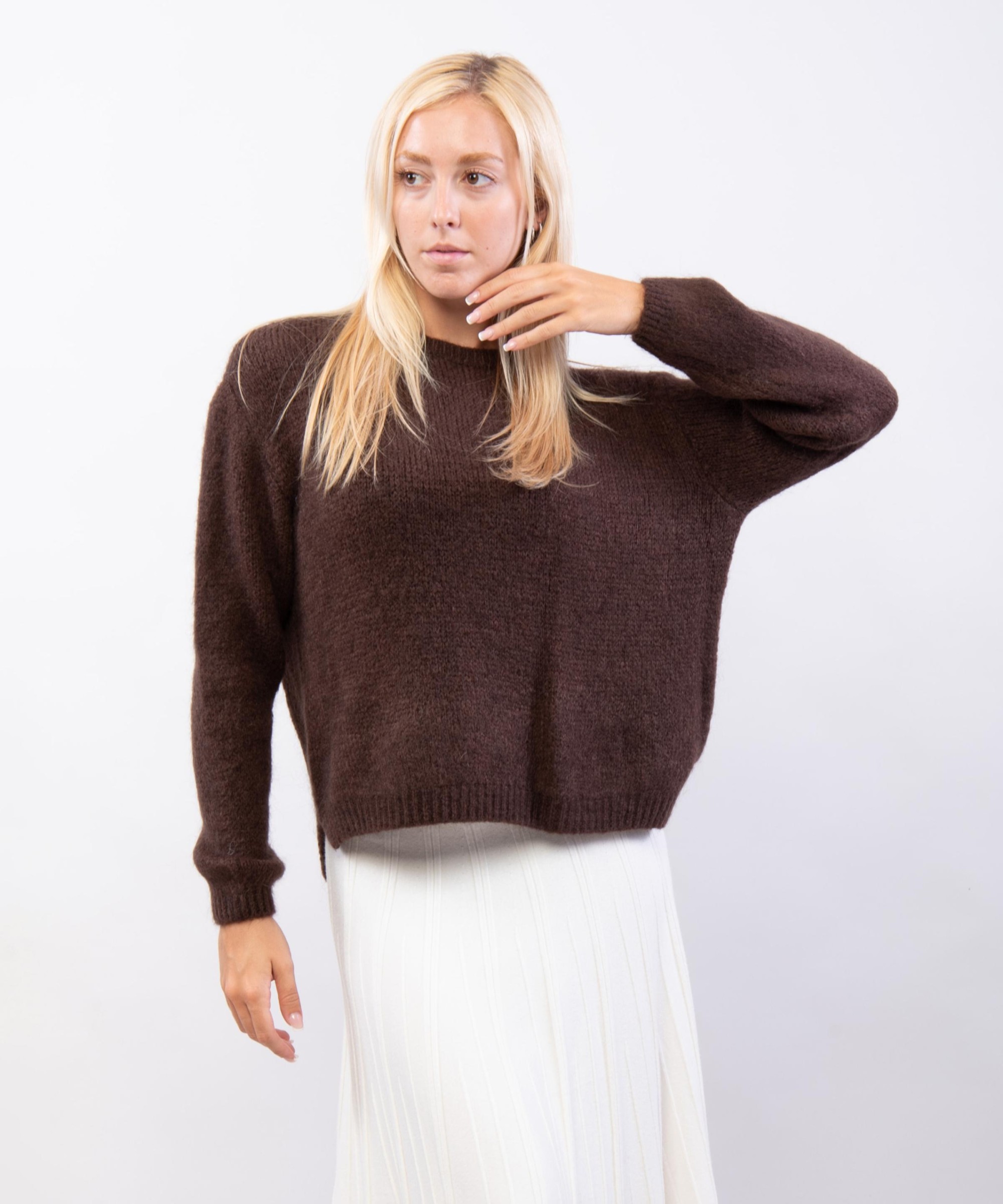 Maglione Misto Mohair Con scollo tondo