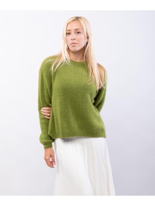 Maglione Misto Mohair Con scollo tondo