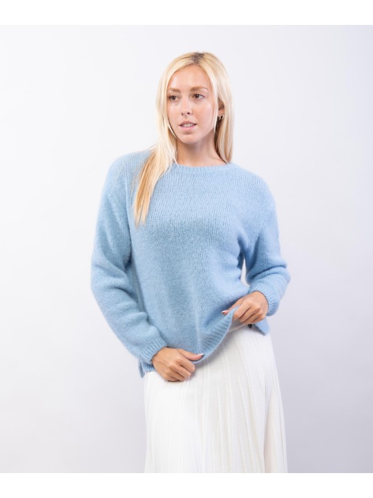 Maglione Misto Mohair Con scollo tondo