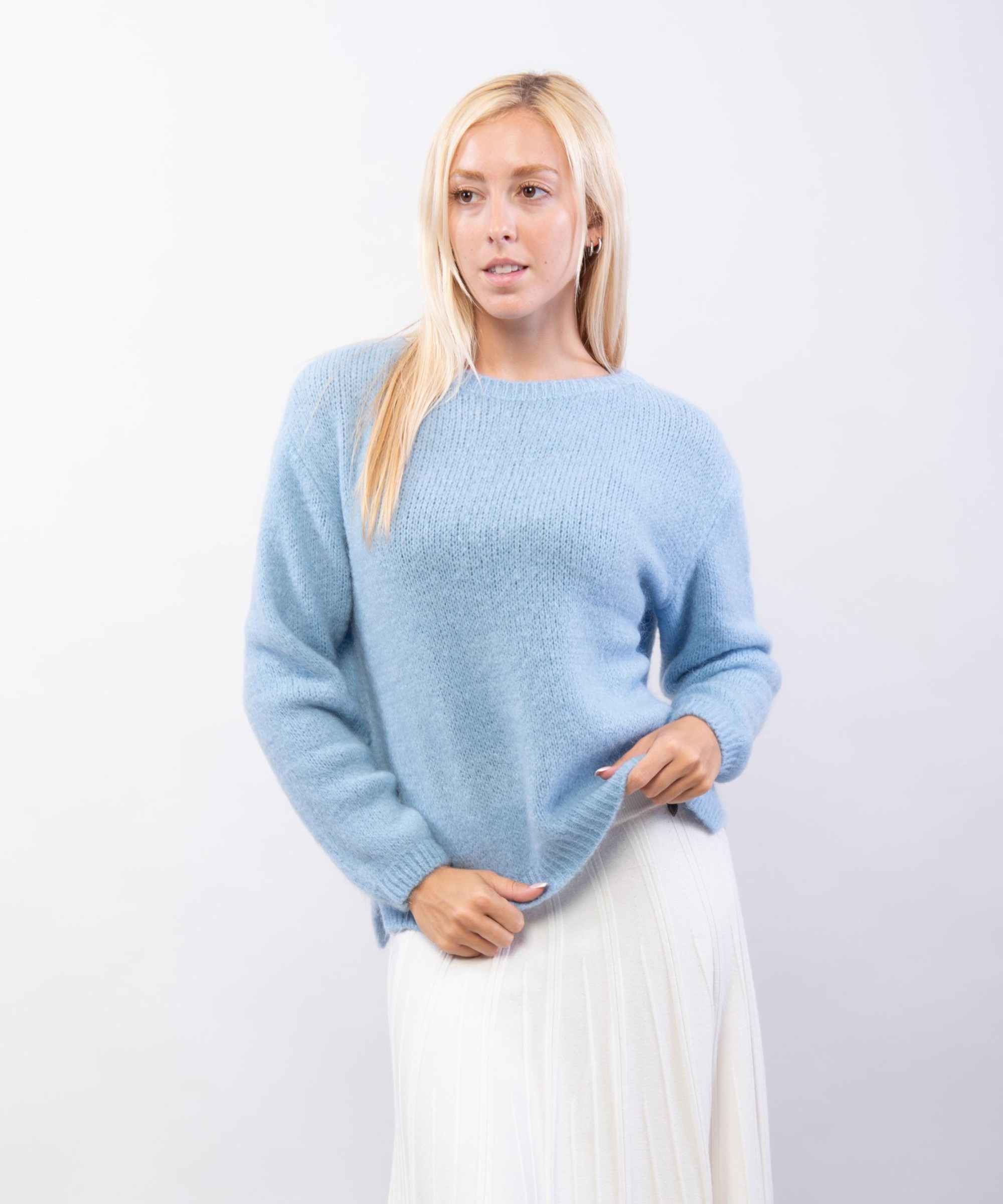 Maglione Misto Mohair Con scollo tondo