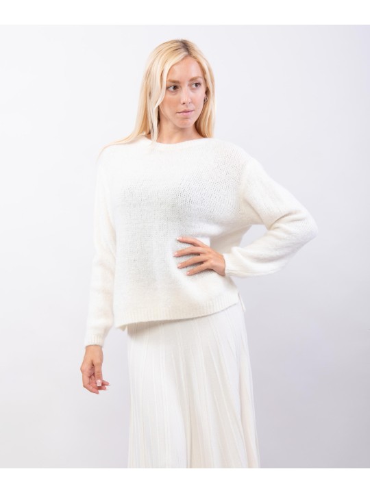Maglione Misto Mohair Con scollo tondo