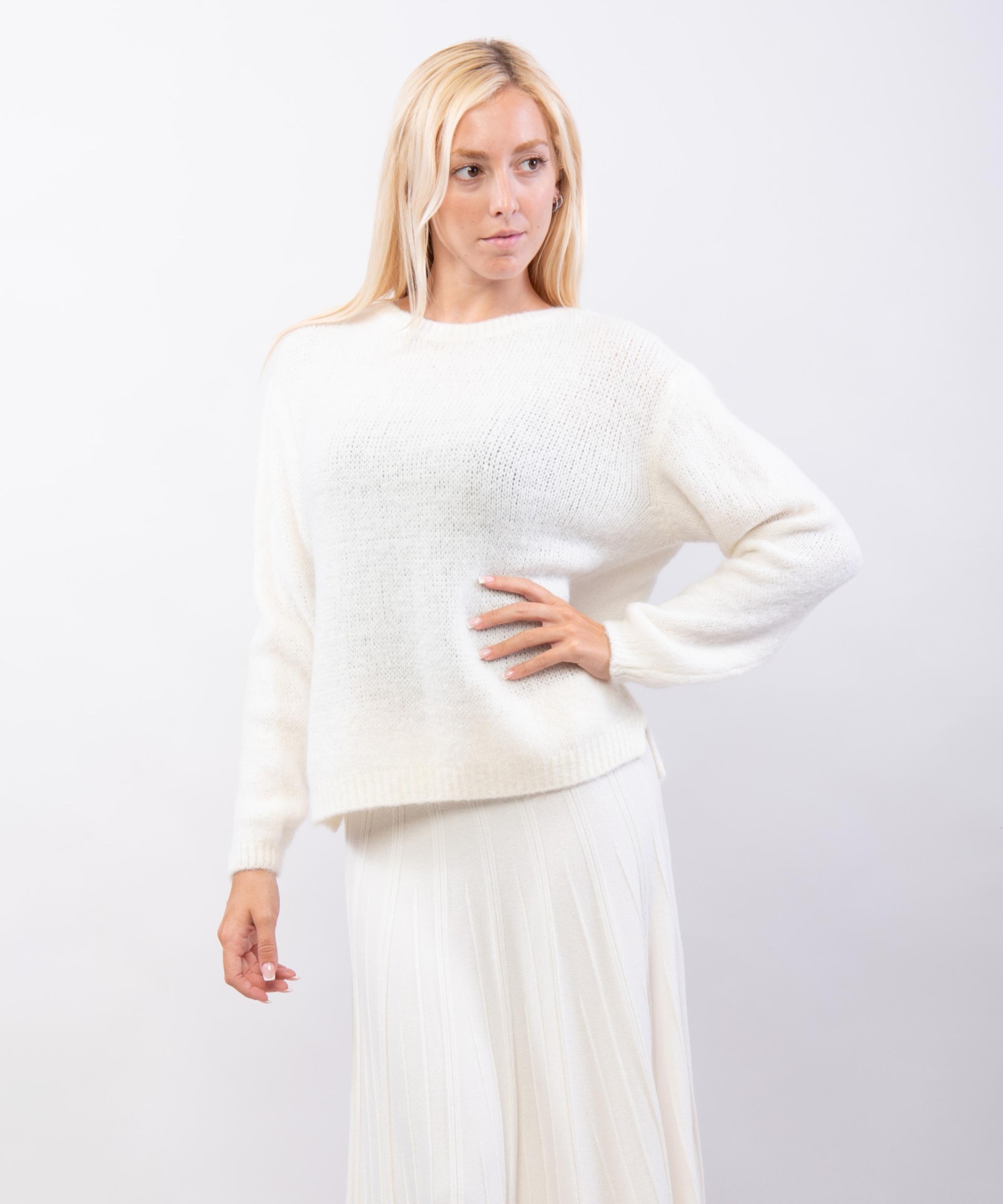 Maglione Misto Mohair Con scollo tondo