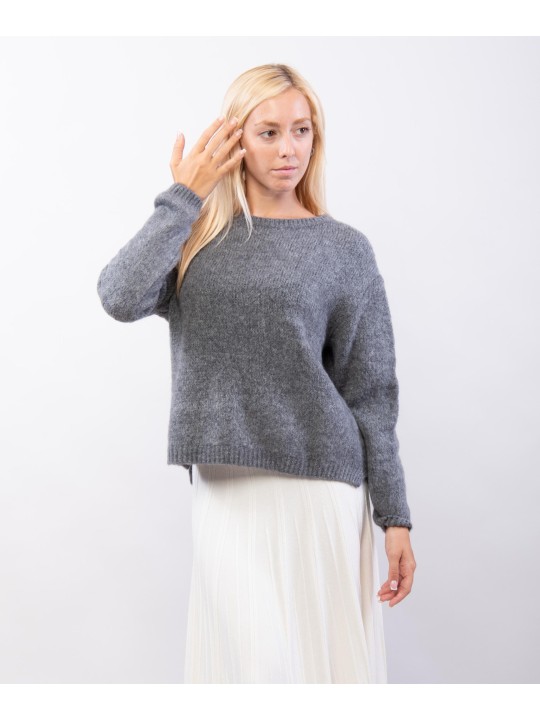 Maglione Misto Mohair Con scollo tondo