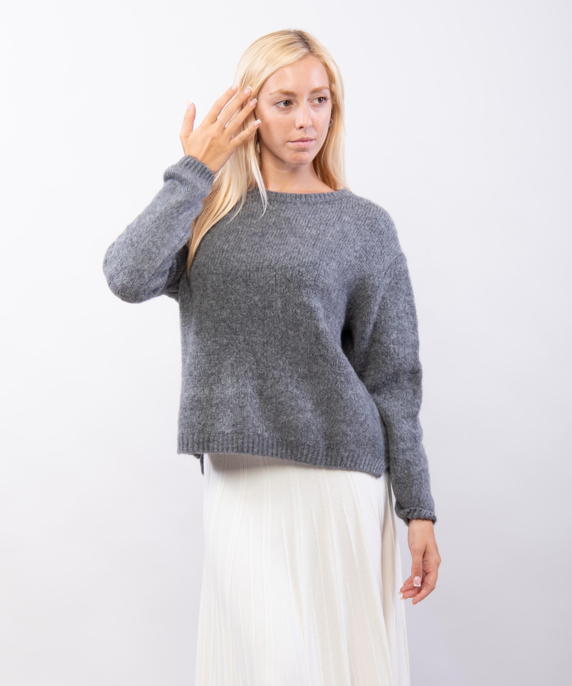 Maglione Misto Mohair Con scollo tondo