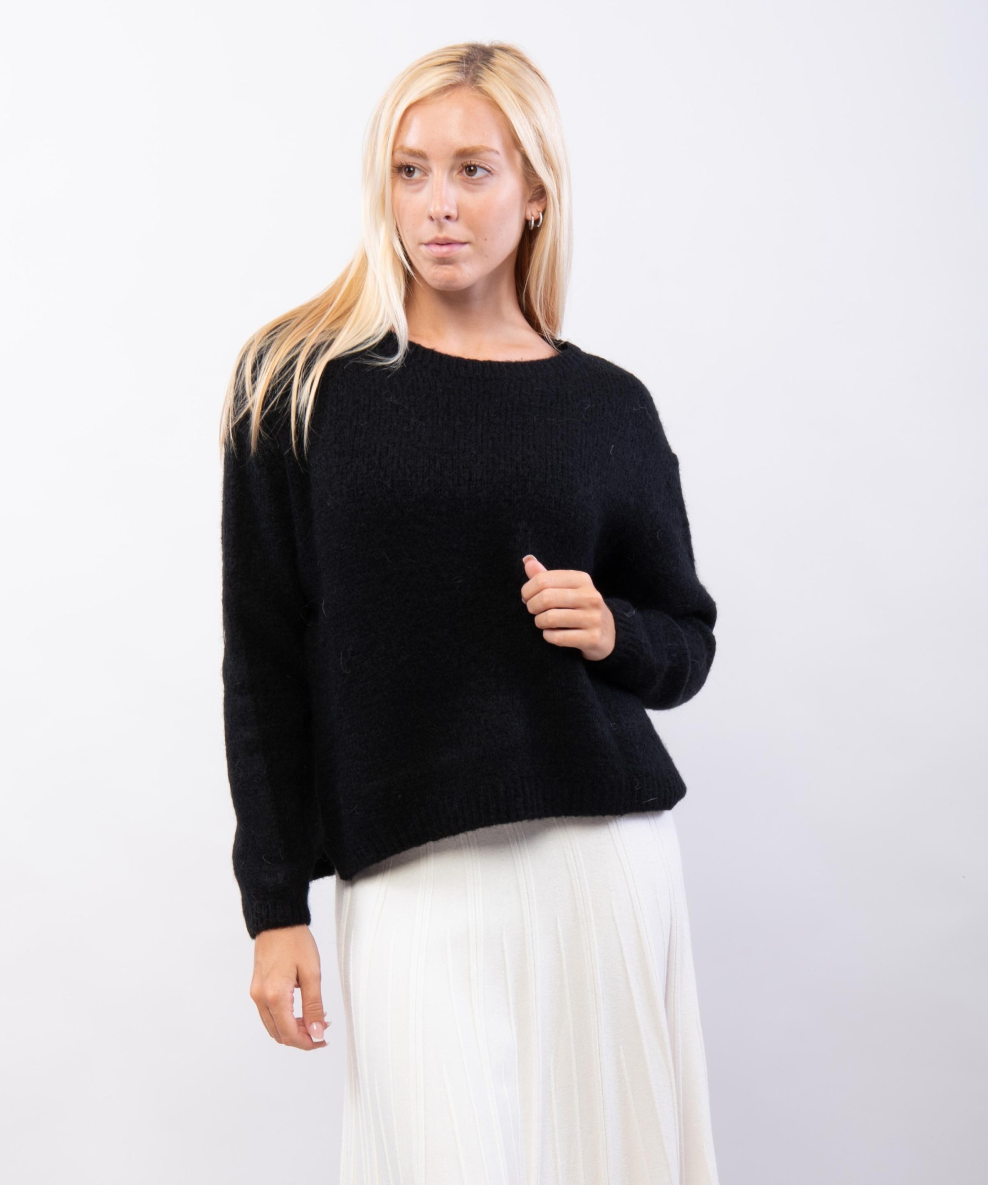 Maglione Misto Mohair Con scollo tondo