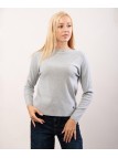 Maglione con collo e orlo delle maniche ondulate