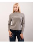 Maglione con collo e orlo delle maniche ondulate