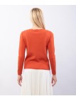 Maglione con collo e orlo delle maniche ondulate