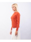 Maglione con collo e orlo delle maniche ondulate