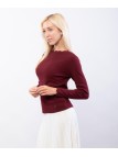 Maglione con collo e orlo delle maniche ondulate