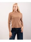 Maglione con collo e orlo delle maniche ondulate