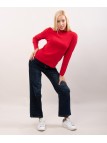 Maglione con collo e orlo delle maniche ondulate
