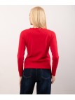 Maglione con collo e orlo delle maniche ondulate