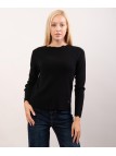 Maglione con collo e orlo delle maniche ondulate