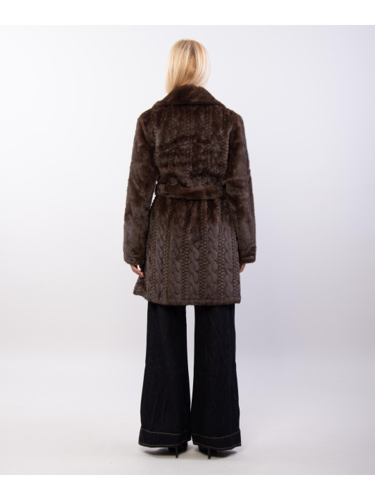 Cappotto Pelliccia Effetto Treccia
