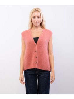 Gilet Misto Mohair con Bottoni