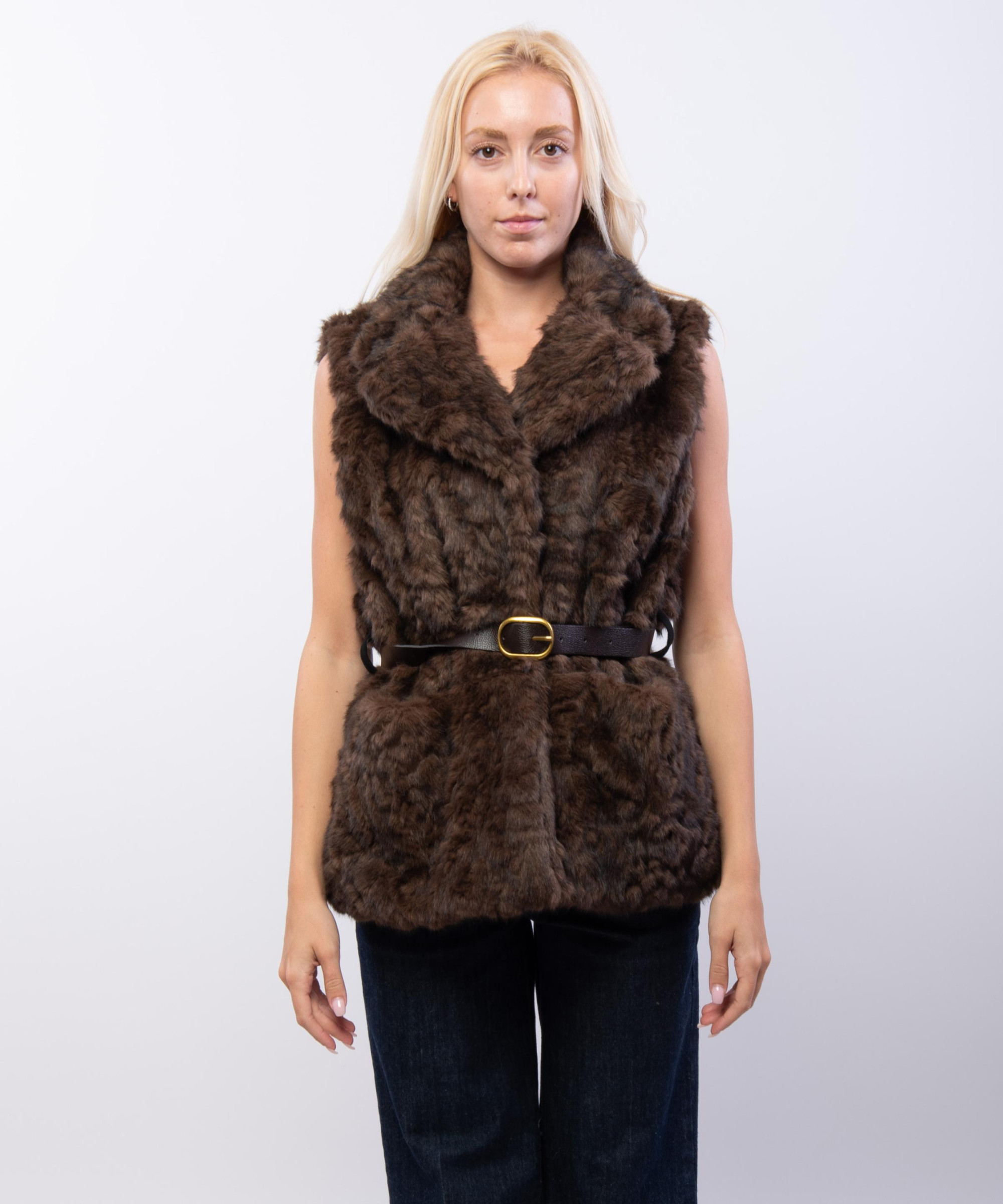 Gilet Pelliccia con Cintura
