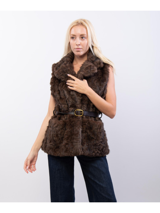 Gilet Pelliccia con Cintura