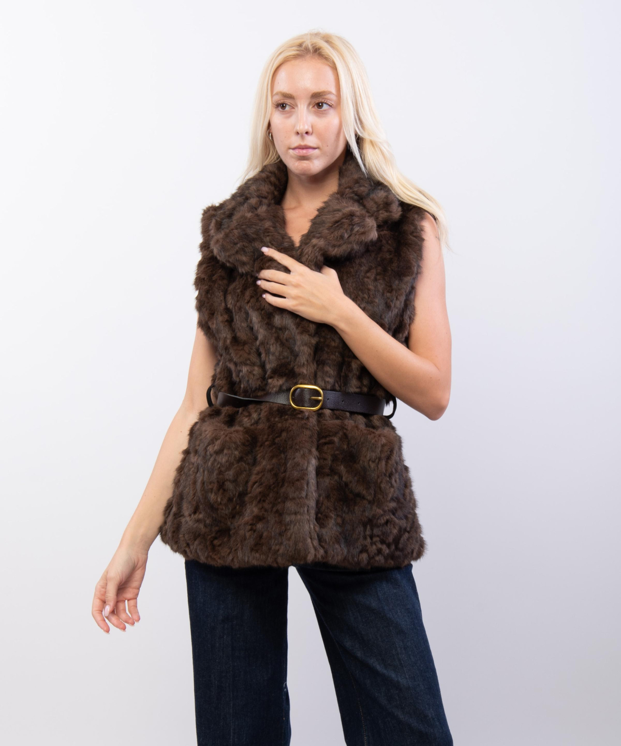 Gilet Pelliccia con Cintura