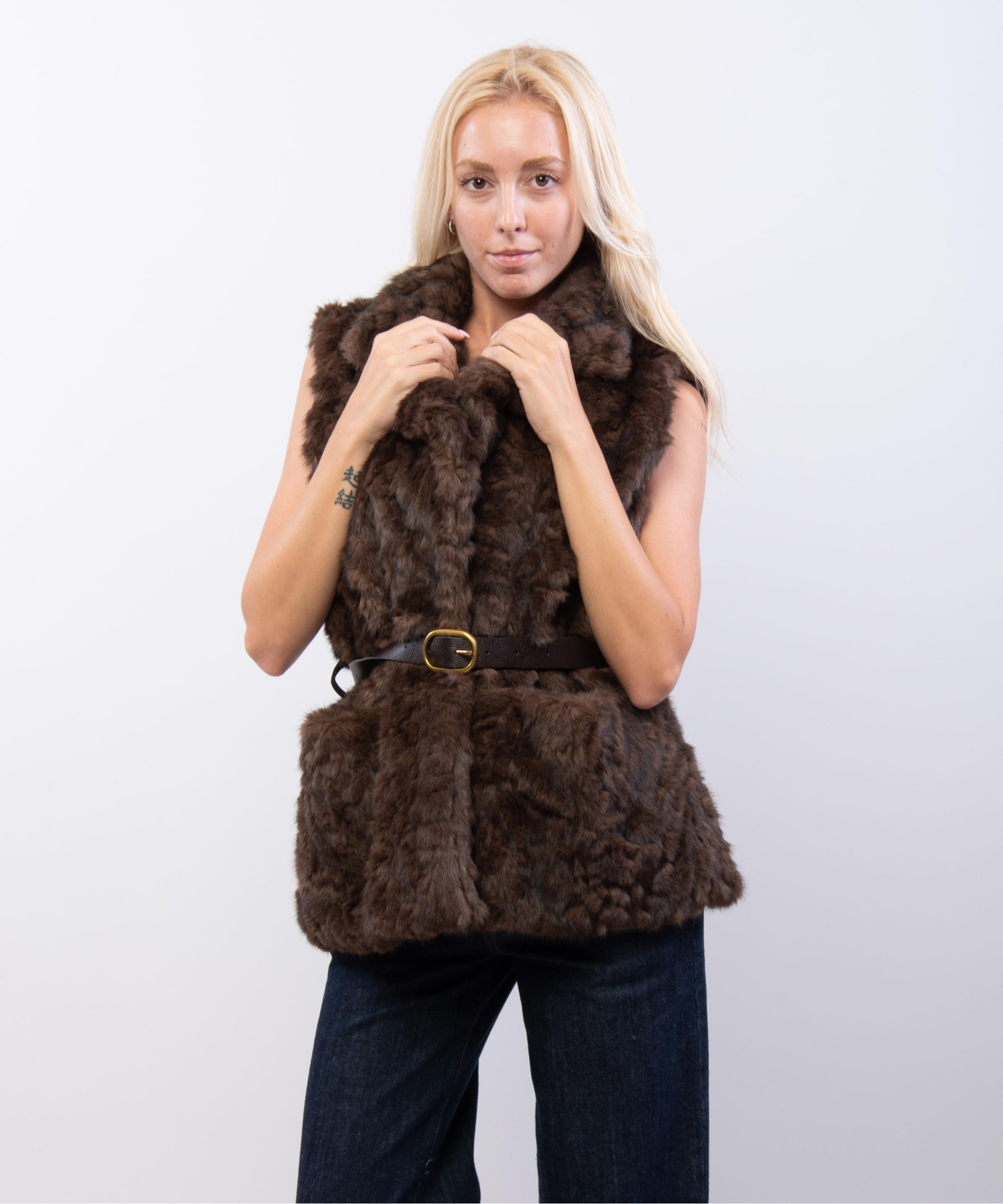 Gilet Pelliccia con Cintura