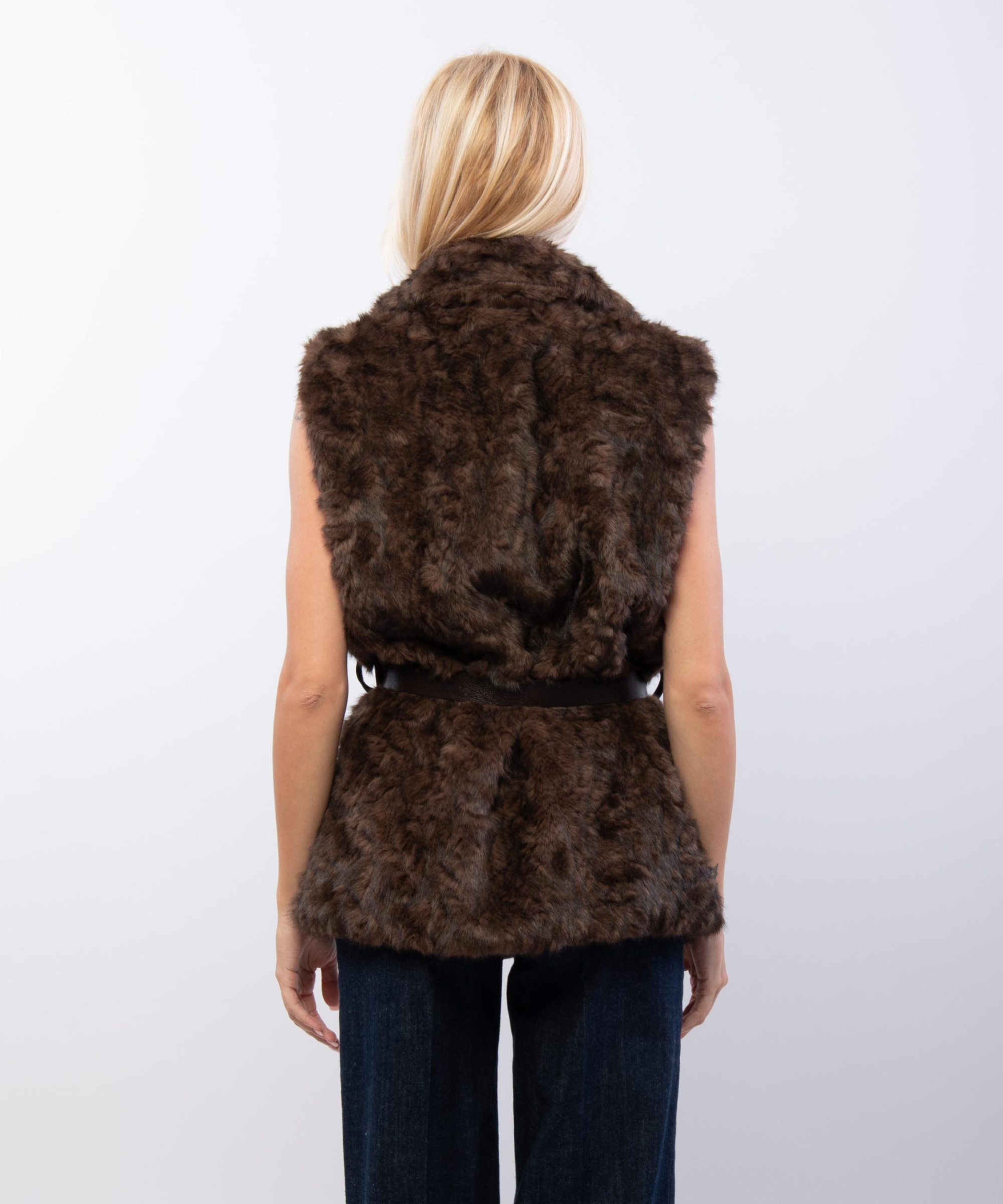 Gilet Pelliccia con Cintura