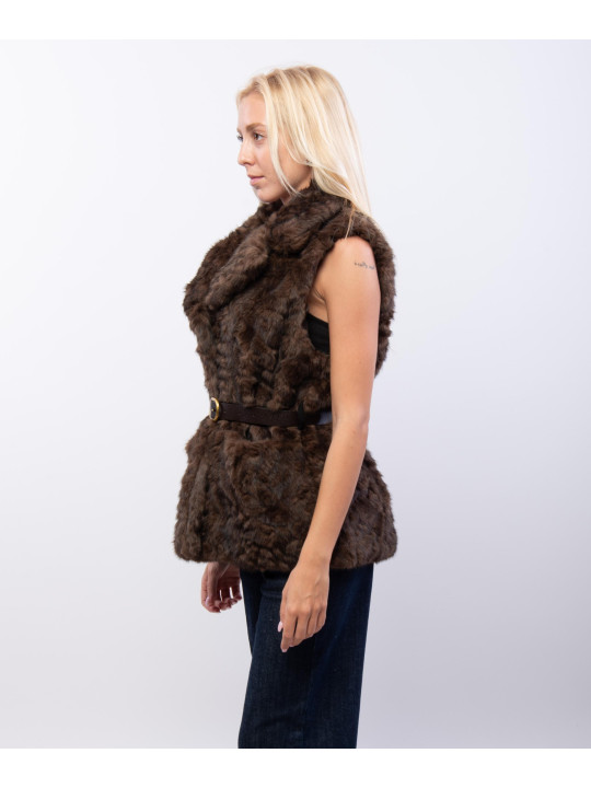 Gilet Pelliccia con Cintura