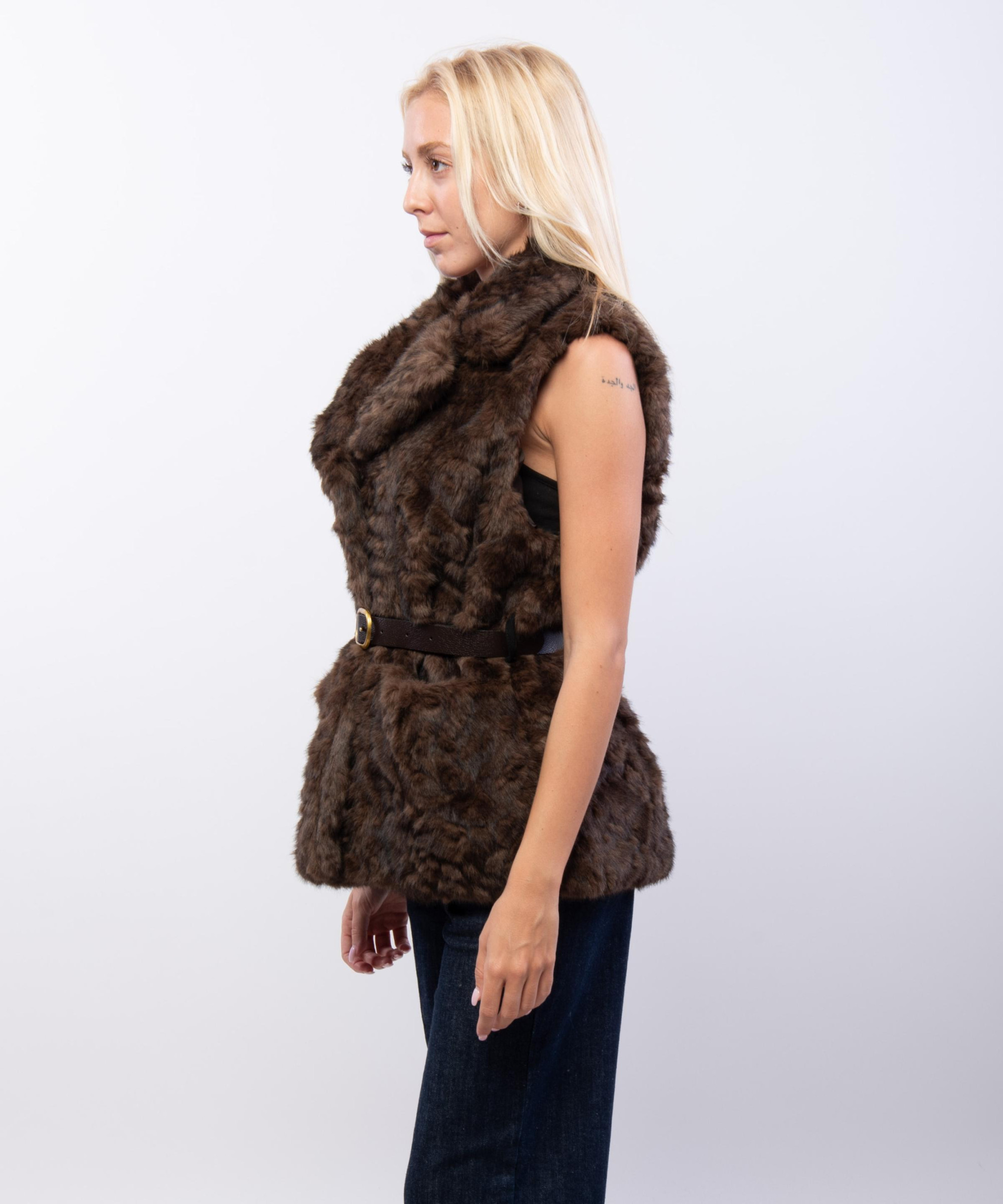 Gilet Pelliccia con Cintura