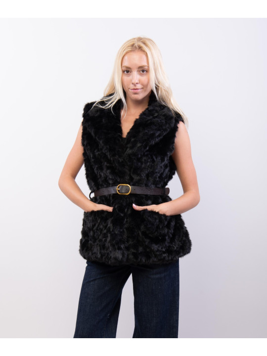 Gilet Pelliccia con Cintura