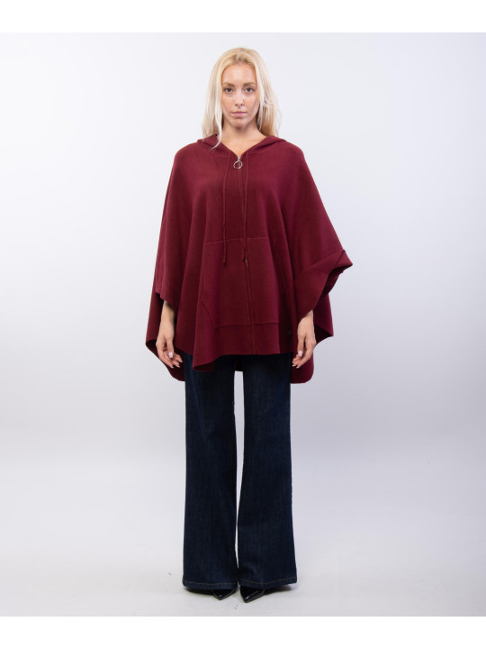 poncho con cappuccio e zip