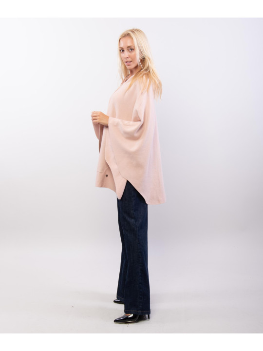 poncho con cappuccio e zip