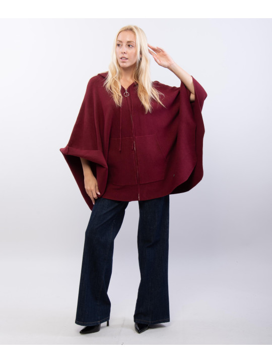 poncho con cappuccio e zip