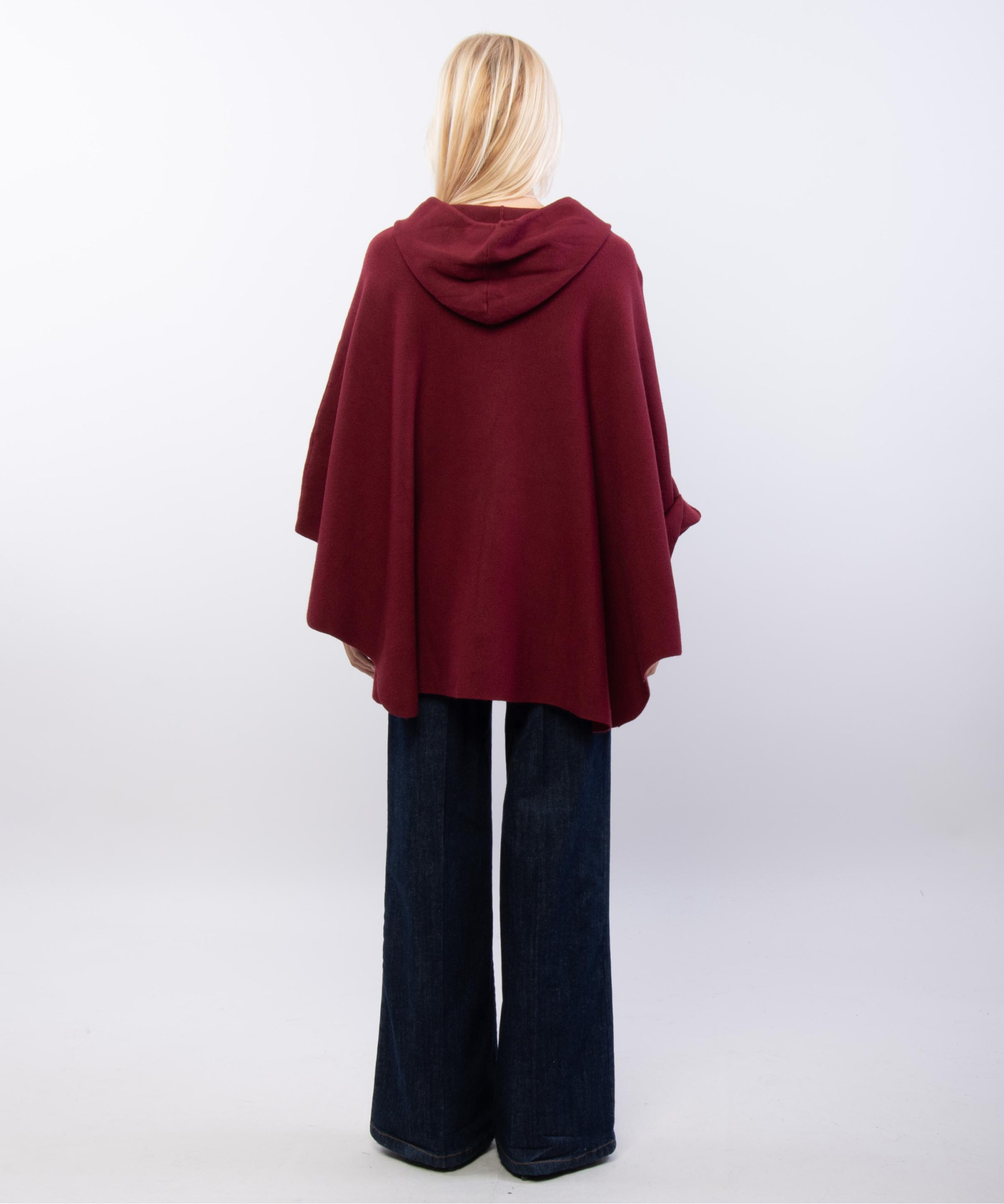 poncho con cappuccio e zip