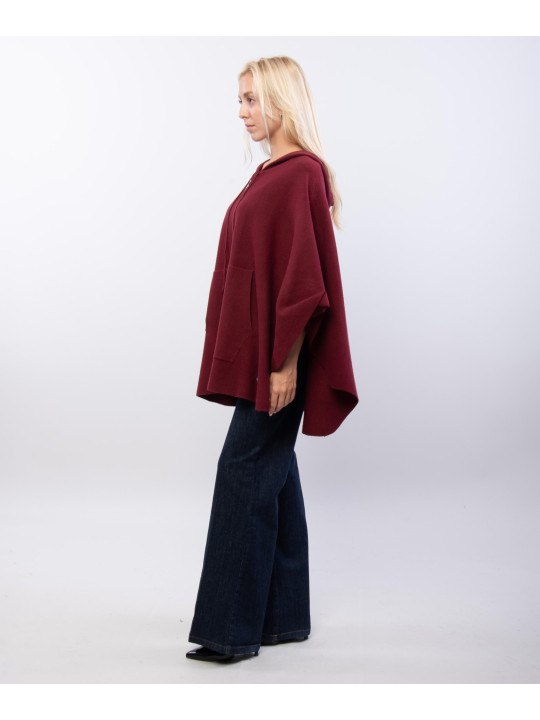 poncho con cappuccio e zip