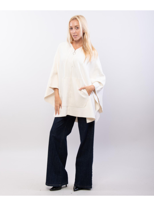 poncho con cappuccio e zip
