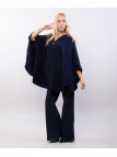 poncho con cappuccio e zip