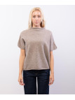 maglia con collo dolce vita maniche corte