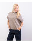 maglia con collo dolce vita maniche corte