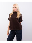 maglia con collo dolce vita maniche corte