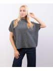 maglia con collo dolce vita maniche corte