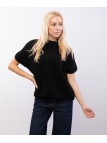 maglia con collo dolce vita maniche corte