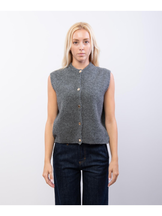 gilet aperto con bottoni