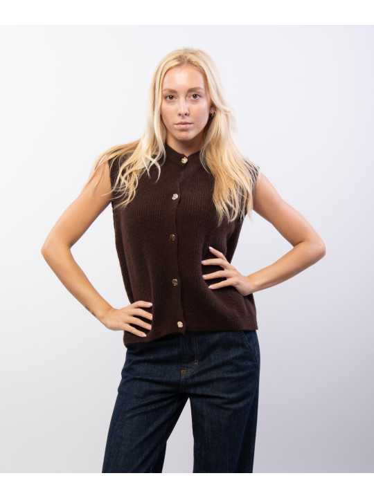 gilet aperto con bottoni