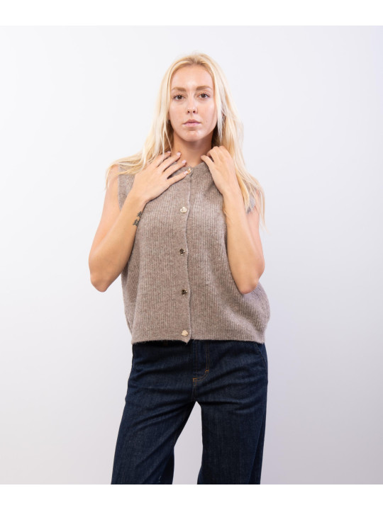 gilet aperto con bottoni