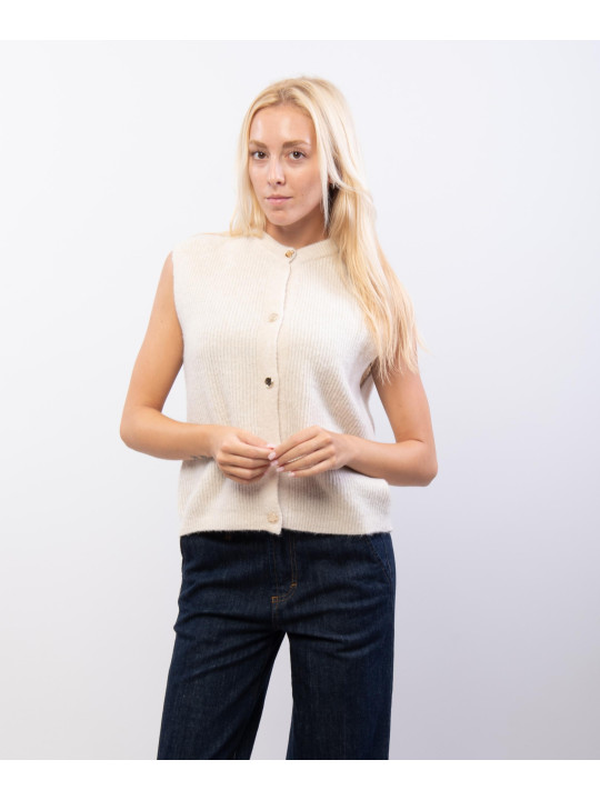 gilet aperto con bottoni