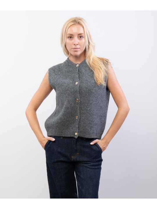 gilet aperto con bottoni