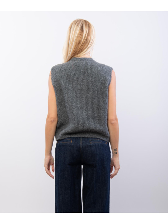 gilet aperto con bottoni